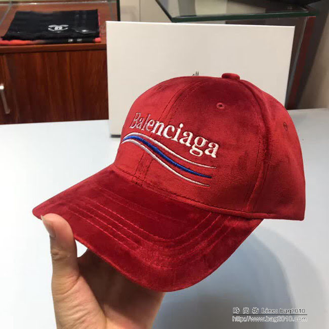 BALENCIAGA巴黎世家 原單刺繡LOGO款 時尚潮流燈芯絨棒球帽 LLWJ8590